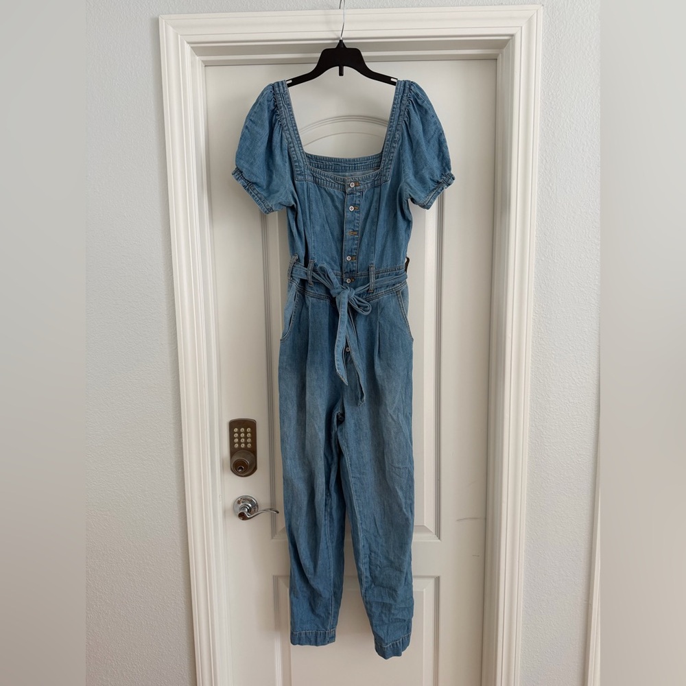 Anthropologie Pilcro and the Letterpress Blue Denim Jumpsuit Overalls